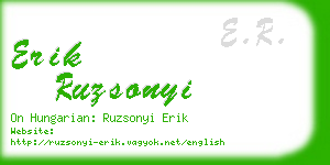 erik ruzsonyi business card